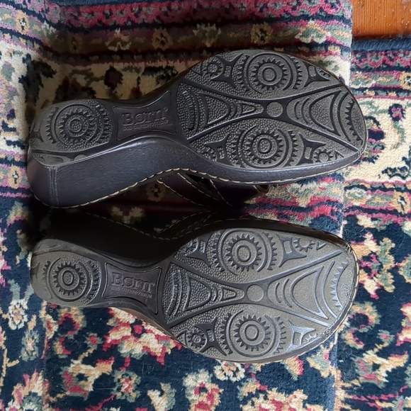 Born Toe Post Brown Leather Wedge Sandals Size 7/38 - Picture 8 of 12